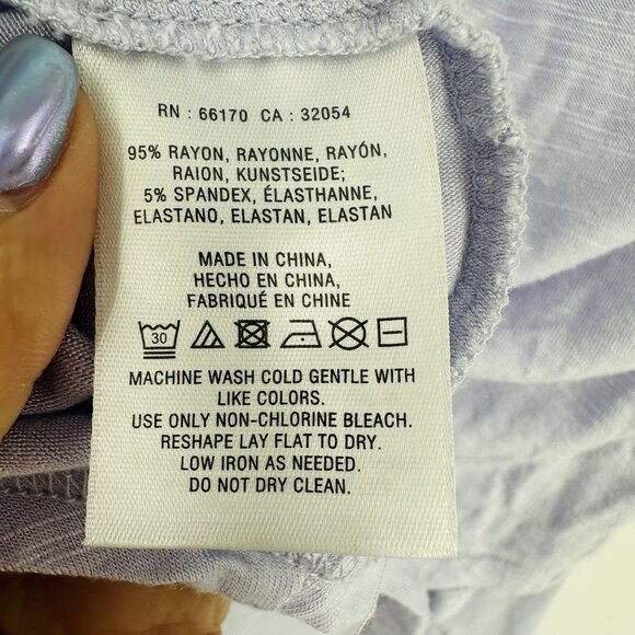 Anthropologie Deletta Light Purple Long Sleeve V-Neck Stretch Crochet Top Size S - Picture 10 of 10